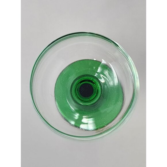 Vintage Green-Stemmed Crystal Wine Glasses Set Of‎ 2 - Picture 4 of 10